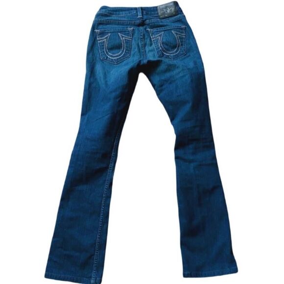 True ReligionāTori Boot Cut Jeans Dark Wash Size 25 Made in USA Y2K - Picture 1 of 9